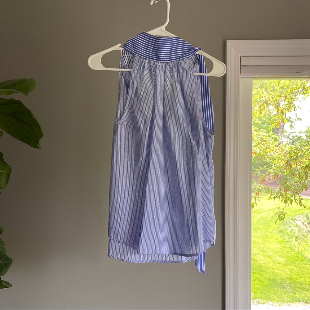 J. Crew | Blue & White Stripped Sleeveless Blouse